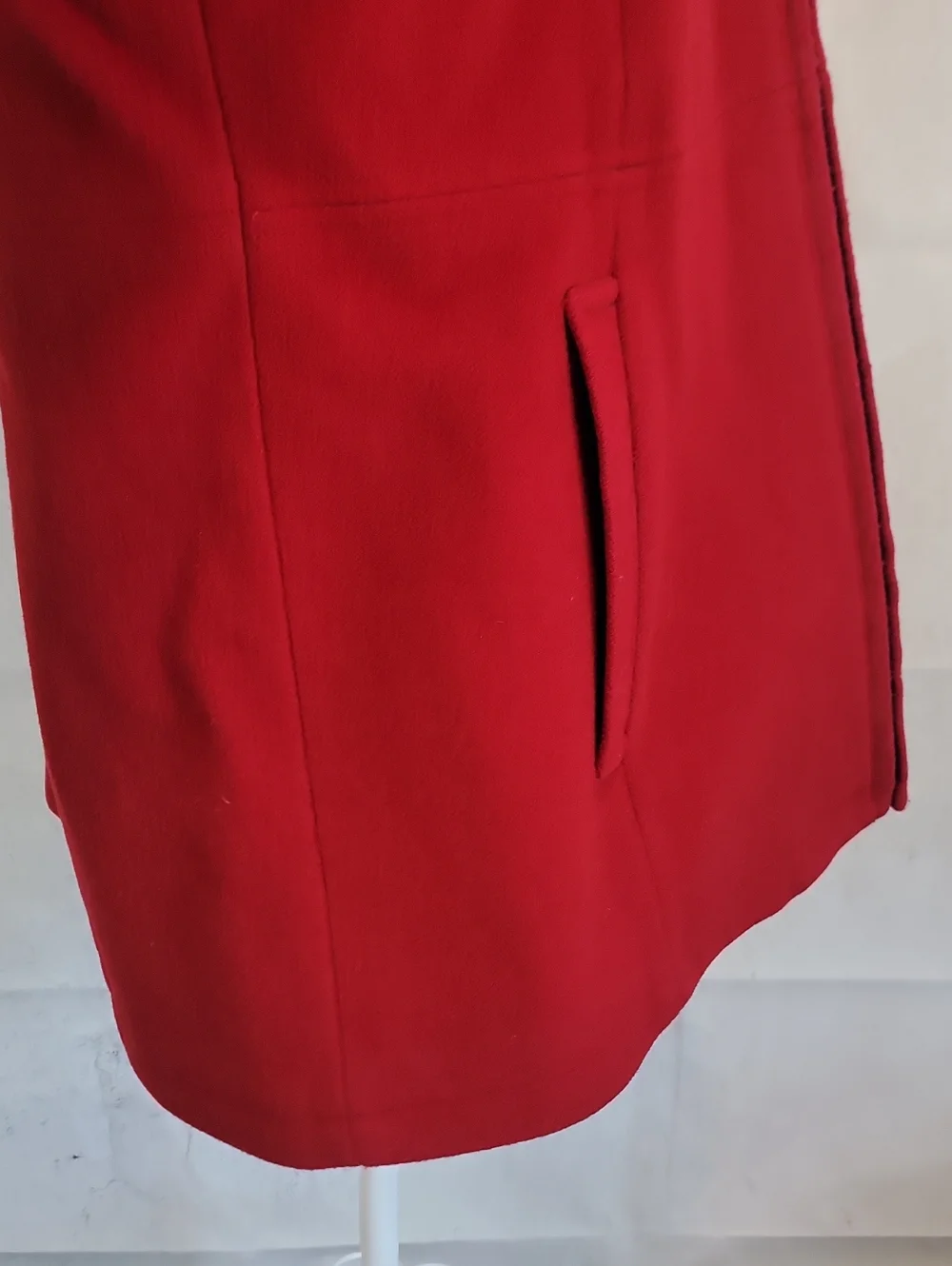 Fleet Street Wool Blend Red Hooded Zip Coat Womens Size L